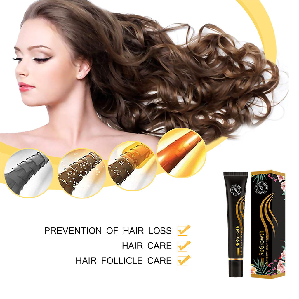 Regrowth Organic Hair Serum Roller Set Hair Care Anti Stripping Liquid Suitable For All Types Of Hair Loss Scalp Nourishing