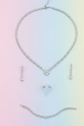 Clover Crystal Pendant Jewelry Set